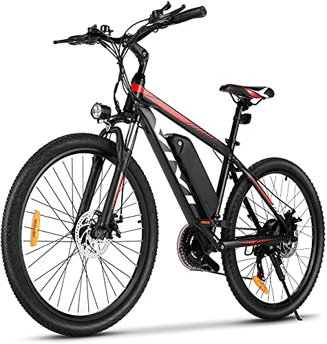 Vélos électriques : VIVI Vélo Électrique, 26" VTT Électrique, 250W Vélos électriques pour Adultes avec Batterie Lithium-ION Amovible De 10, 4 Ah, Engrenages Professionnels 21 Vitesses (26 Pouces-Rouge)
