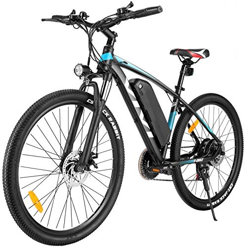 Vélos électriques : VIVI Vélo Électrique 27.5" VTT Électrique, 350W Batterie Velo Electrique 36V 10.4Ah, Shimano Derailleur 21 Vitesses (Bleu 1)
