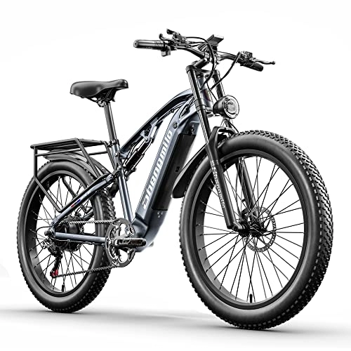 Vélos électriques : VLFINA Vélo électrique de Montagne Adulte, Moteur BAFANG 48V 15Ah Batterie Amovible, vélo de Montagne électrique à Suspension complète de 26 Pouces, Frein à Huile hydraulique