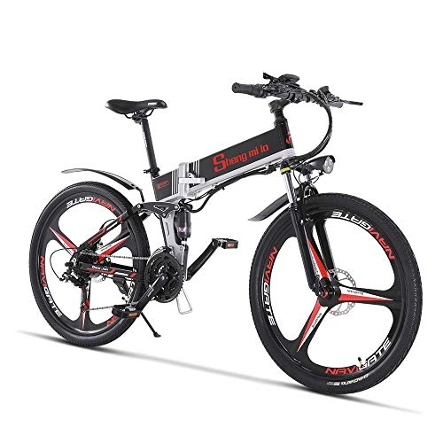 Vélos électriques : Vlo lectrique avec Batterie Au Lithium-ION De Grande Capacit Amovible 48V 10.4A, Vitesse De Vlo lectrique 21 Vitesses Et Trois Modes De Fonctionnement