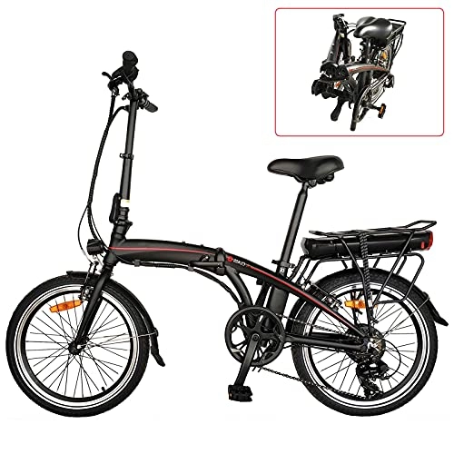 Vélos électriques : Vlo lectrique Pliable, Jusqu' 25km / h Vitesse Rglable 7 E-Bike 250W / 36V Rechargeable Batterie Li-ION Vélos pliants pour Adolescent et Adultes