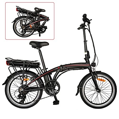Vélos électriques : Vlo lectrique Pliable, Trottinette lectrique 20 Pouces 250W 36V 10Ah(50-55km) Vélos de Route Unisexe pour Adulte