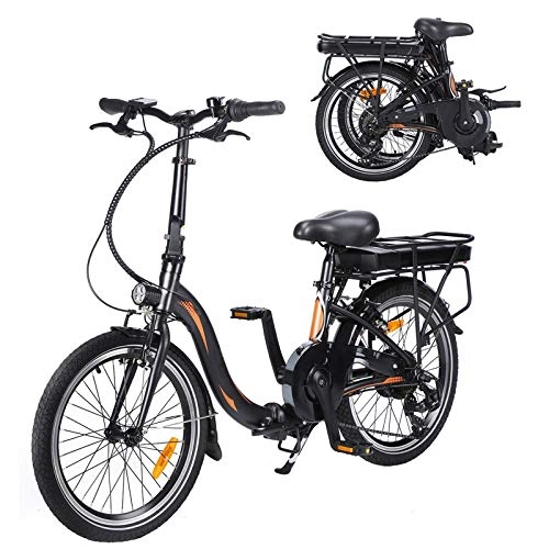 Vélos électriques : Vlo lectrique Pliable, Trottinette lectrique 20 Pouces 250W 36V 10Ah(50-55km) Vélos de Ville Pliable Unisexe pour