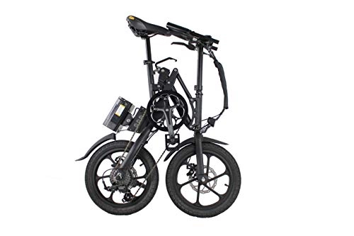 Vélos électriques : Vlo pliant lectrique KwikFold Xite-3, lectriques, Etui de, ebike, Pedelec, 16 ", Shimano 7 vitesses, Derrire Entranement de roue avec 36 V, 250 W, brstenlos (noir)