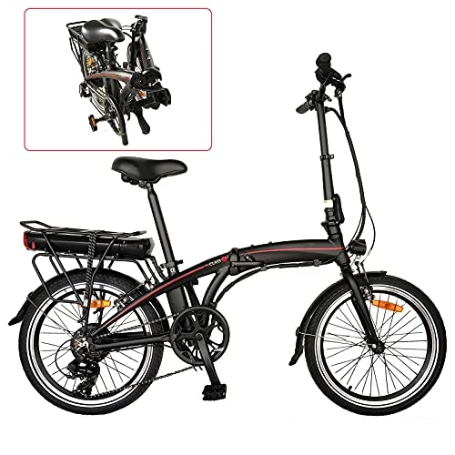 Vélos électriques : Vlo pliants Sport Alliage, Trottinette lectrique 20 Pouces 250W 36V 10Ah(50-55km) Vélos de Ville Unisexe pour Adulte