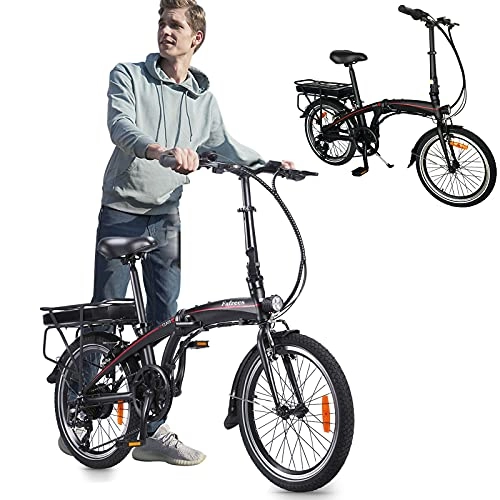 Vélos électriques : Vlo pliants électriques, Trottinette lectrique 20 Pouces 250W 36V 10Ah(50-55km) Vélos pliants pour Adolescent et Adultes
