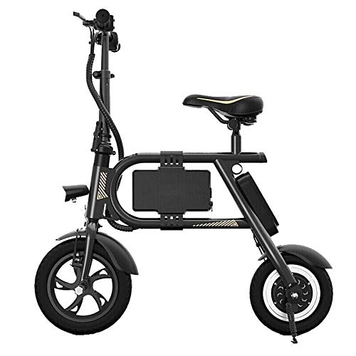 Vélos électriques : Vlos lectriques Noir lger Adulte de Voiture de Pliage Mini Voiture lectrique Noire 25 km de Vie de Batterie (Color : Black)