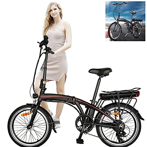 Vélos électriques : Vlos lectriques pour Adultes, Jusqu' 25km / h Vitesse Rglable 7 E-Bike 250W / 36V Rechargeable Batterie Li-ION Vélos électriques Pliable Unisexe pour