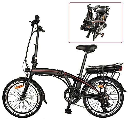 Vélos électriques : Vlos lectriques pour Adultes, Trottinette lectrique 20 Pouces 250W 36V 10Ah(50-55km) Vélos pliants Unisexe pour Adulte