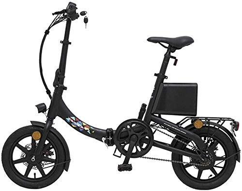 Vélos électriques : Vlos lectriques Voiture lectrique Adulte Vlo lectrique Petite Batterie de Voiture Pliante Hommes et Femmes Voyage Tram Voiture lectrique 14 Pouces (Color : Black, Size : 60km)