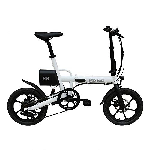 Vélos électriques : Voiture électrique de batterie au lithium de vitesse se pliante de batterie électrique de grande capacité Lithium-Ion démontable de vélo électrique, pour le cyclisme trois modes de fonctionnement, White
