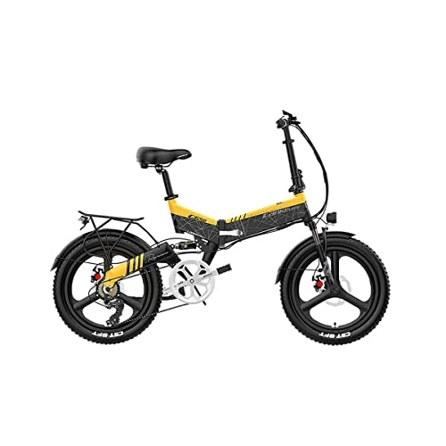 Vélos électriques : Vélo De Banlieue Électrique Pliable Lankeleisi G650 (Jaune)
