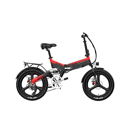 Vélos électriques : Vélo De Banlieue Électrique Pliable Lankeleisi G650 (Rouge)