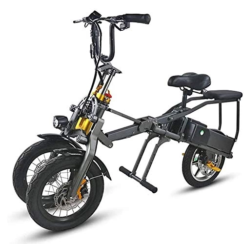 Vélos électriques : Vélo de Montagne, 48V 350W Pliable Mini Tricycle Électrique Tricycle, Trois Vitesses Modes Grands Sport de Roues, Pliant Facilement