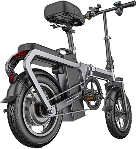 Vélos électriques : Vélo de neige électrique, 14 dans des vélos électriques pliants pour alliage d'aluminium unisexe avec batterie de 400W 48V Lithium-ion Mini vélo électrique avec mètre LCD intelligent et système de réc