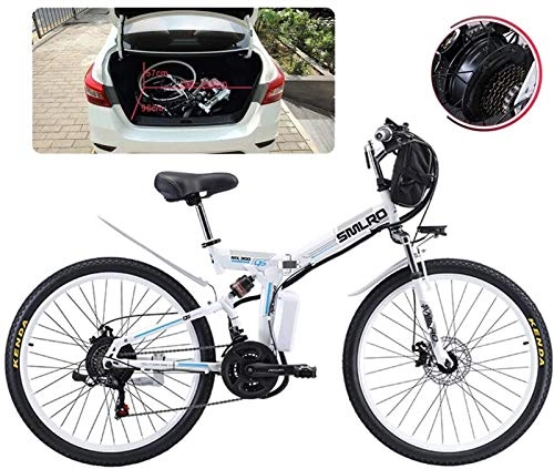 Vélos électriques : Vélo de neige électrique, Adulte pliant vélos électriques confort vélos hybrides couchés / vélos routiers 26 pouces pneus Vélo électrique 500W Moteur 21 vitesses Décalage pour la camaradement de la vi