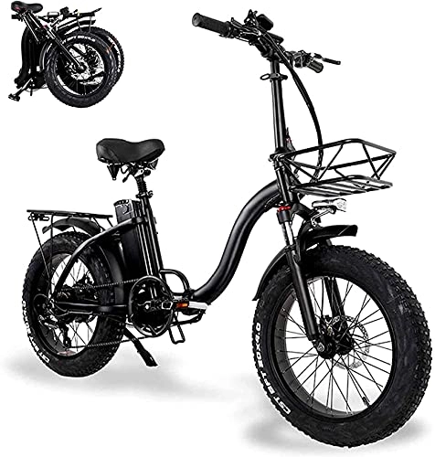 Vélos électriques : Vélo de Neige électrique, vélos électriques pliants pour Adultes avec 48V 15ah de Grande capacité Batterie Lithium-ION 20 en Gras Pneu vélo électrique.