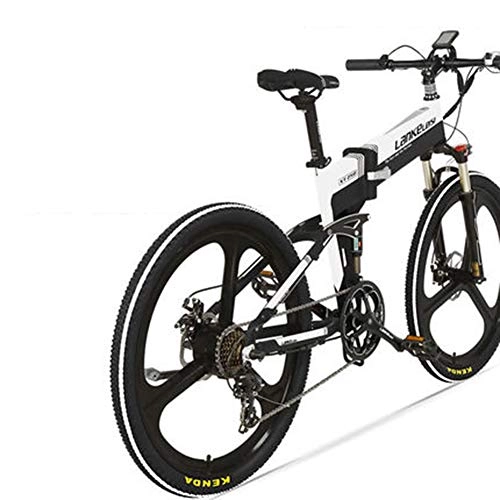 Vélos électriques : Vélo Electrique 26" E-Bike Vélos de Montagne Pliables 400w 48v 10ah Li-Batterie 7 Vitesses Freins à Disque Neige VTT Vélo Électrique Pliant pour Adulte Femme / Homme, Blanc