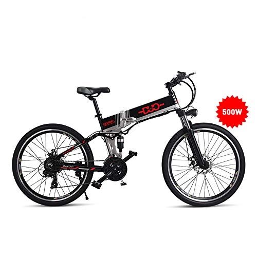 Vélos électriques : Vélo Electrique 26 Pouces e-Bike VTT Pliant 48V 500W Batterie au Lithium de Grande Capacité Premium Suspendu et Shimano Engrenage(Noir)