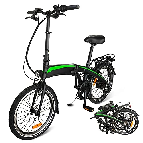 Vélos électriques : Vélo Pliable électrique 20", 250W 20 inch Commuter E-Bike Hidden 7.5AH Lithium-ION Battery Removable, Kilométrage de Recharge Jusqu'à 50km, Frein à Disque Avant et arrière, Adulte Unisexe