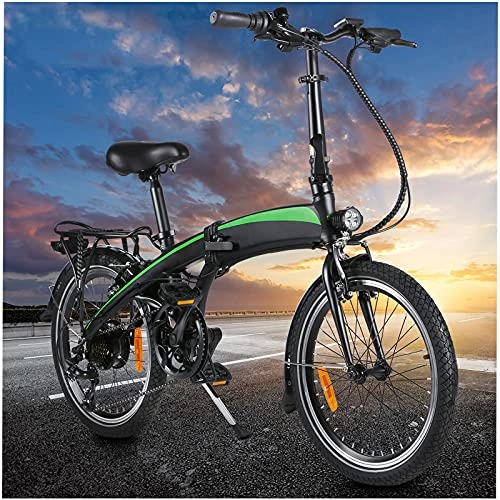 Vélos électriques : Vélo Pliable électrique 20", 36V 7.5Ah Batterie Li-ION Amovible, Vélo électrique de Ville, Kilométrage de Recharge Jusqu'à 50km, Capacité de Charge 120KG, Adulte Unisexe
