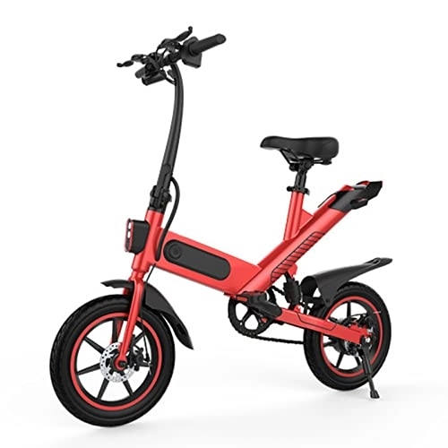 Vélos électriques : Vélo Électrique, 14" E-Bike avec Batterie 36V 6Ah, écran LCD, Velo Electrique Pliable 25 km / h, Vélo Électrique Adulte De Ville Portée 30-40km E-Bike Urbain pour Adulte (Y1-14 Rouge)