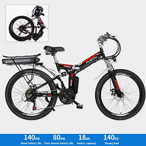 Vélos électriques : Vélo Électrique 24 Pouces Repliable pour Vélo Électrique, Vélo De Montagne Pliant avec Batteries Lithium-ION 48V 10.4Ah, Absorption des Chocs Haute Résistance Et 21 Vitesses