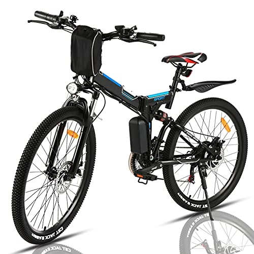 Vélos électriques : Vélo Électrique Pliable Adulte Vélo de Montagne 26" avec Potente Moteur, Batterie 36V 8Ah Shimano 21 Vitesse E-Bike Shimano 21 Vitesses