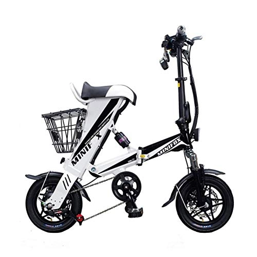Vélos électriques : Vélo Électrique Pliable De 12", Portable Et Facile À Ranger Avec Batterie Au Lithium Et Chargeur. Moteur Silencieux EBike 15-18 Miles, 250W, 36V 8Ah
