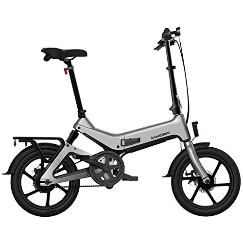 Vélos électriques : Vélo Électrique Pliant De 16 Po pour Adultes, avec Moteur 350 W, Batterie Max 25 Km / H 7, 5 Ah pour Adultes, 3 Modes De Conduite, Gris