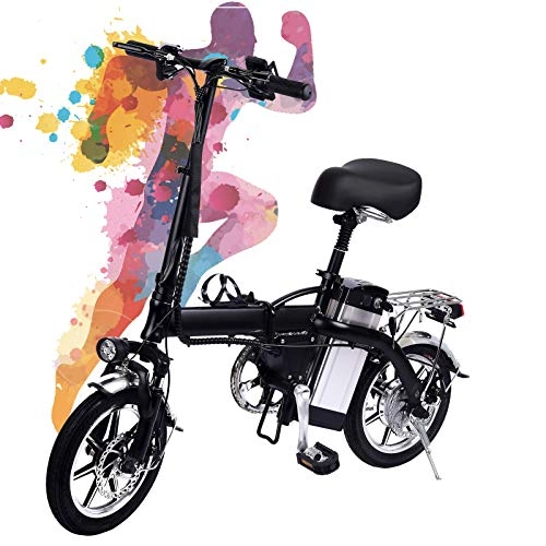 Vélos électriques : Vélo Électrique Pliant pour Adultes 14" City E-Bike Léger, Vélos de Route Hybrides Convient aux navetteurs et aux étudiants - 350W, 12Ah, 35km / h - Vitesse Réglable 3 Modes de Vitesse