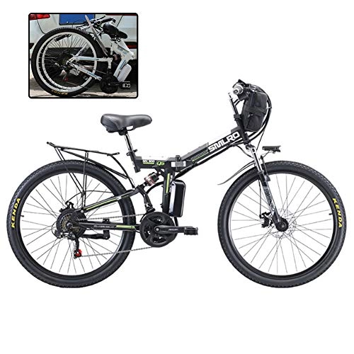 Vélos électriques : Vélo Électrique pour Vélo De Montagne Électrique avec Moyeu Shimano 21 Vitesses, 500W 10AH Batterie Lithium-ION 48V, 26" Vélo De Ville Léger, Vélo De Ville, Noir