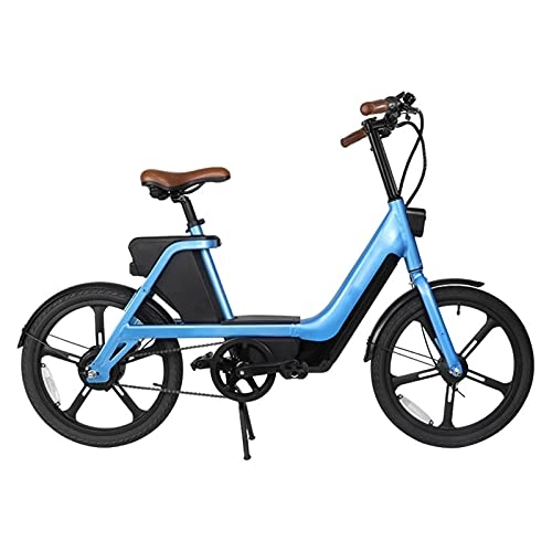Vélos électriques : Vélo électrique 20 Pouces électriques assistées électriques 36V350W Moteur de Roue arrière 9.6Ah Li-i-on Lithium Ba-ttery Cadre Femme Ebike par paritaire (Color : Blue)