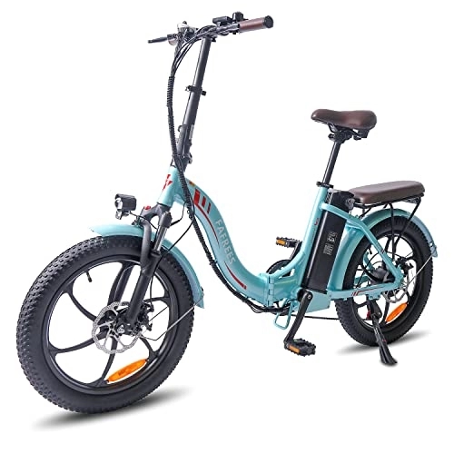 Vélos électriques : Vélo électrique 20" x 3, 0" Large Tyres, vélo électrique pliant 36 V 18 Ah, batterie 250 W, vélo pliable pour homme, Shimano 7S Vélo électrique 25 km / h Vélo de ville Pedelec (Ebike bleu lac)
