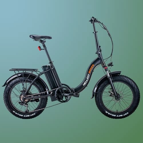 Vélos électriques : Vélo électrique 250W, pliable, roues Fat de 20 pouces, autonomie jusqu'à 45 kilomètres, cadre en aluminium et changement Shimano à 7 vitesses, Noir