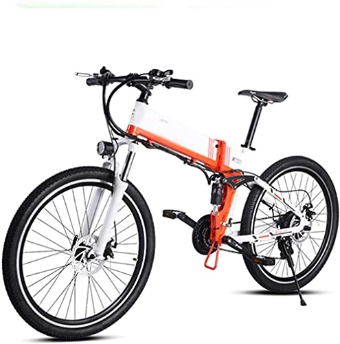 Vélos électriques : Vélo électrique 26 Pouces Vélo électrique 48V500W Aide à vélo de Montagne assistée Vélo Fat Fat Neige Neige Neige 12AH LI-Batterie 21 Vitesse Beach Cruiser E-Vélo avec siège arrière-Blanc