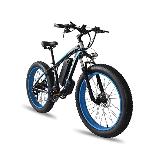 Vélos électriques : Vélo électrique de montagne vélo vélo vélo électrique de 26" avec batterie au lithium 48 V 18 Ah et Shimano 21 vitesses (bleu)