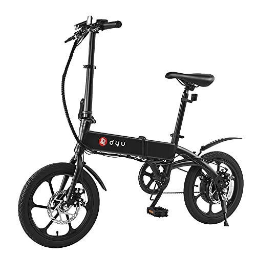 Vélos électriques : Vélo électrique, DYU 16" Electric Bike Smart Folding Electric Bike, 240W 36V 5Ah Motor Lithium Battery E-Bike For Adults And Teenagers