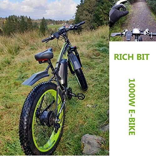 Vélos électriques : Vélo électrique Fat BIT Rich bit TP022 1000W 48V 17AH Vélos électriques de 26 'en Aluminium avec Cadre, système de Changement de Vitesse Shimano à 21 Vitesses avec jusqu'à 25 km / h