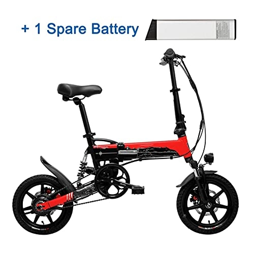Vélos électriques : Vélo électrique G100 Mini vélo électrique Pliable, 40 0W, 36V / 8, 7A, 14 Pouces E Vélo, Frein à Disque, Batterie Amovible, Jante en Alliage de magnésium par paritaire (Color : Red Plus)