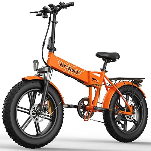 Vélos électriques : Vélo électrique Gros Pneu pour Adultes - Vélo Pliant électrique Moteur 750W et Batterie Amovible 48V / 12, 8Ah, Vélos électriques Neige Plage Ville, Orange