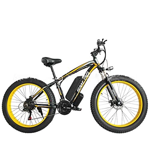 Vélos électriques : Vélo électrique, montagne en alliage d'aluminium vélo vélo Yue, 48V13A grande capacité de la batterie au lithium, 350W moteur puissant, écran LCD, le kilométrage maximum est jusqu'à 90 km, Black yellow