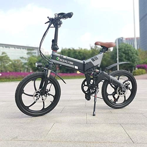 Vélos électriques : Vélo électrique pliable 250 W – Eco Flying F501 – Noir et gris