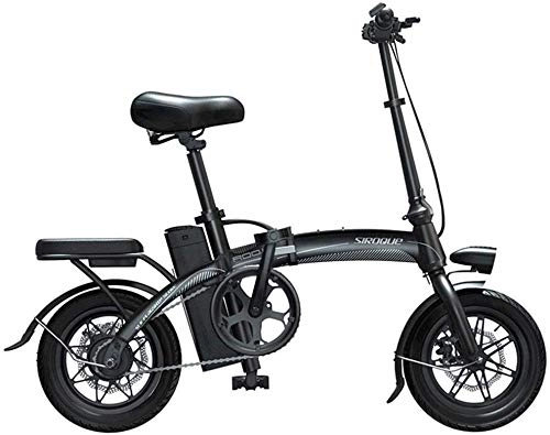 Vélos électriques : Vélo électrique Pliable Portable Et Facile à Ranger Batterie Au Lithium-ion Et Moteur Silencieux Pouce Vélo électrique Avec Affichage De La Vitesse LCD Vitesse Maximale 35 Km / H, 30to60KM Black
