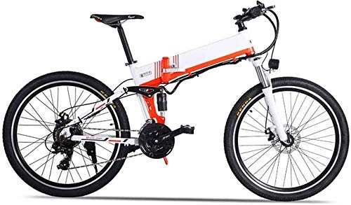 Vélos électriques : Vélo électrique Pliable, Vélo de neige électrique, 26 "Alliage d'aluminium de vélo de montagne électrique 48V 12.8Ah Batterie au lithium 500W Vélo à vélo de montagne, engrenage à 21 vitesses, Batterie