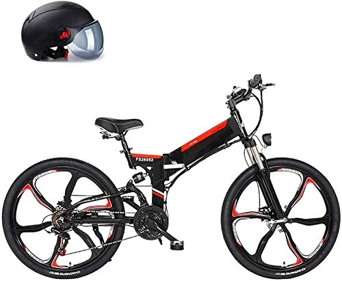 Vélos électriques : Vélo électrique Pliable, Vélo de neige électrique, vélo électrique 26 '' Vélo électrique pour adultes / électrique VTT, 25 km / h Ebike avec amovible 10Ah 480Wh Batterie, Professionnel 21 vitesses, Ba
