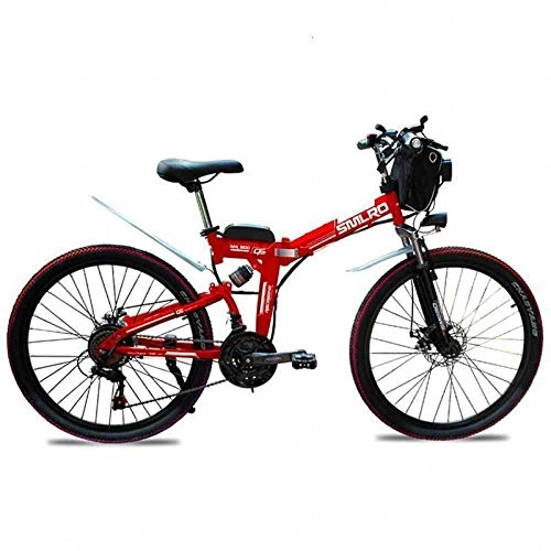 Vélos électriques : Vélo électrique Pliable à Vitesse X300 RPHP21 / vélo électrique 26 Pouces 350W 48V 10AH-36V 10ah 350w Rouge_24 Pouces