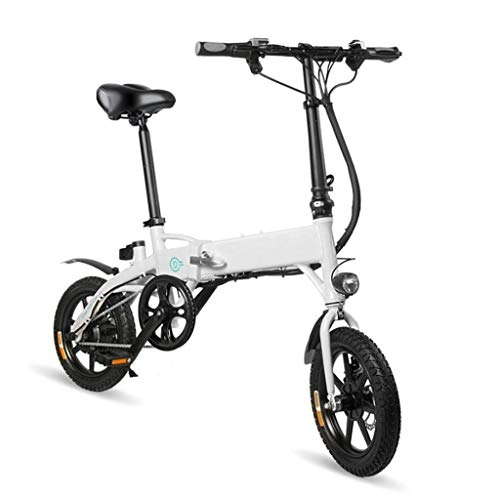 Vélos électriques : Vélo électrique Pliant Affichage LED Vélo électrique Commute Moteur Ebike 250W, Batterie 10.4Ah, Trois Modes D'assistance à La Conduite Jusqu'à 40-60km(Color:Blanc)