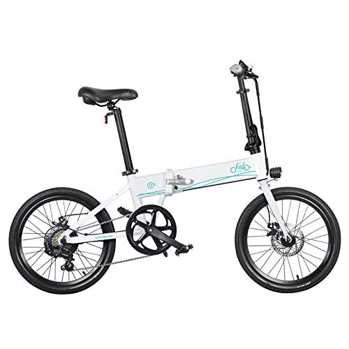 Vélos électriques : Vélo électrique Pliant FIIDO D4S, véhicule de Cyclisme d'extérieur à 3 Vitesses Amovible à Grande Vitesse, Moteur à Engrenages sans Balai 36V 250W-alliage d'aluminium Blanc