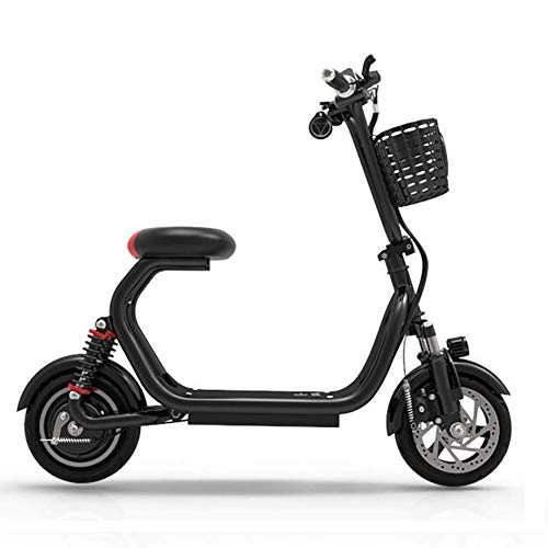 Vélos électriques : Vélo électrique Pliant Pour Vélo électrique De Grande Capacité D'absorption Des Chocs à Double Puissance élevée Adulte 400W 48V Avec Vélo De Banlieue Limite De Vitesse De Rotation Du Pneu , 10A Black